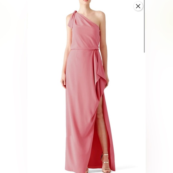 Halston heritage peony one-shoulder long dress size 10p - Picture 1 of 7